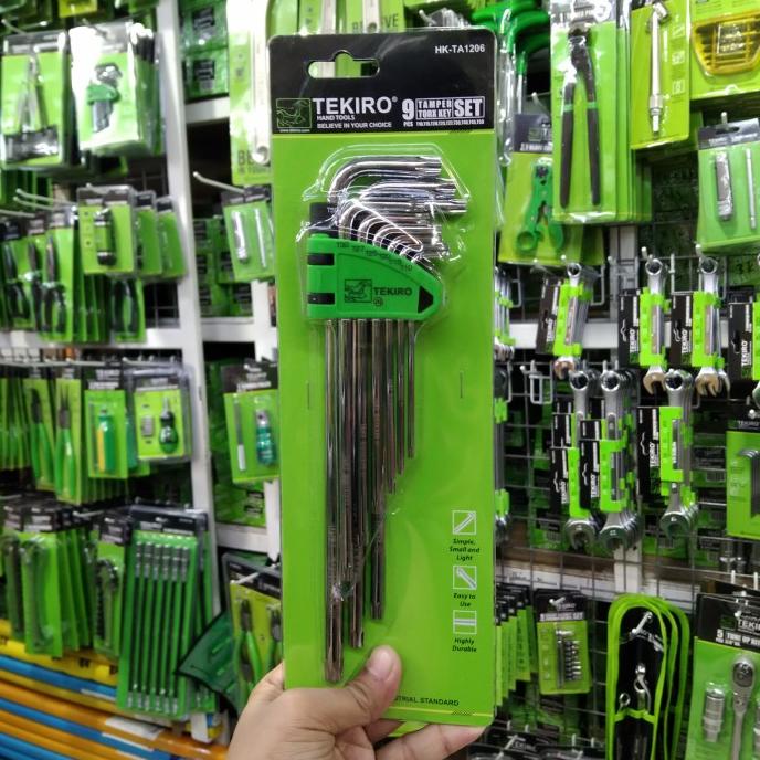 Tekiro Kunci L Set Bintang 9 Pcs Panjang (Lubang/Bolong)