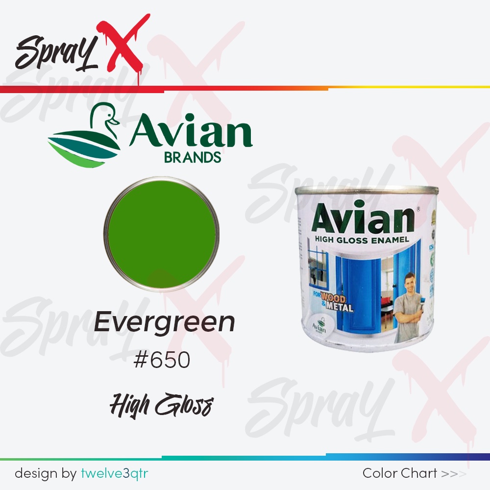 AVIAN CAT MINYAK EVERGREEN 650 / HIJAU #650 100CC - CAT KAYU DAN BESI
