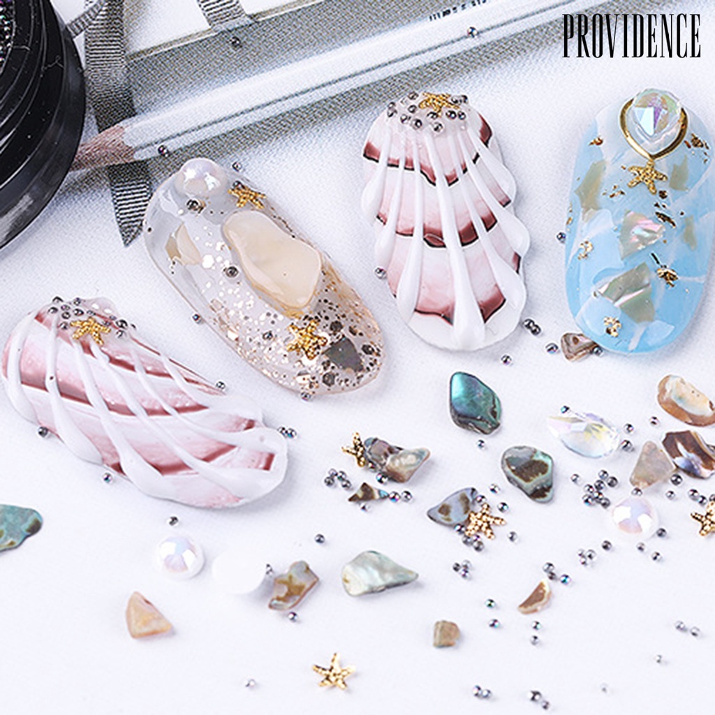 Providence 1 Kotak Manik-Manik Kerang Asimetris Untuk Dekorasi Nail Art / Manicure