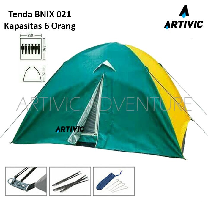 Tenda Camping BNIX 021 Kapasitas 6 Orang Dome Outdoor Double Layer