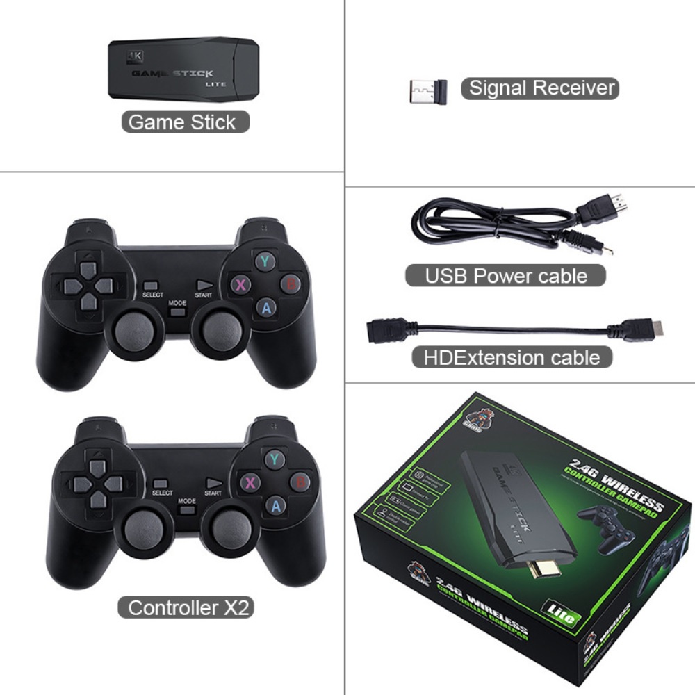 M8 - Retro Game Console Stick 4K UHD - Mesin Game Retro Portabel Slim - Pemasangan Mudah dan Plug and Play