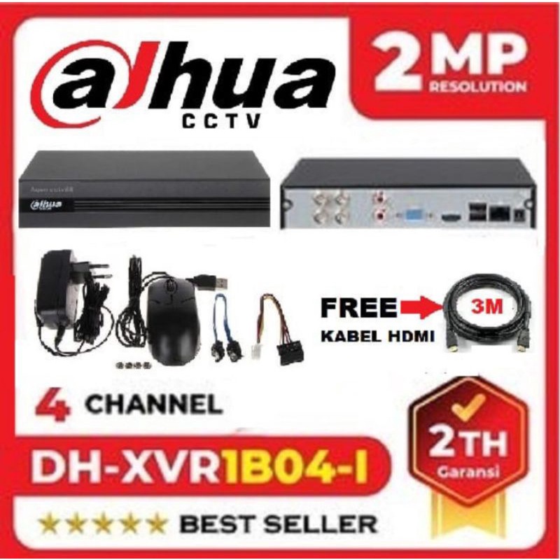 DVR DAHUA 4CH / 4 CHANNEL DH-XVR1B04-I Full HD 2MP