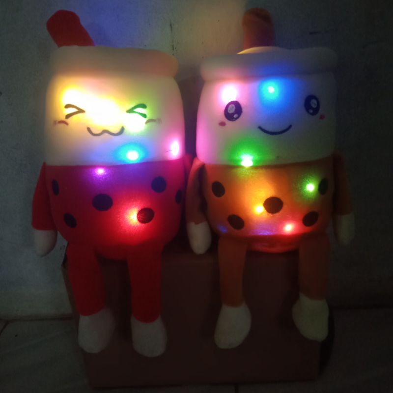 Boneka Boba bubble milk tea kaki tangan led