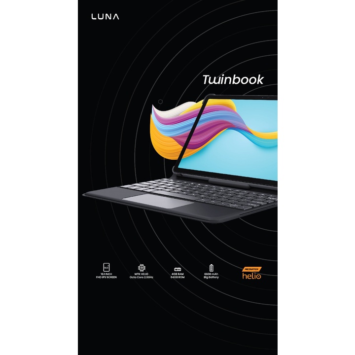 LUNA TWINBOOK / TABLET LUNA T10/ TABLET LUNA - RAM 4GB/64GB - RESMI