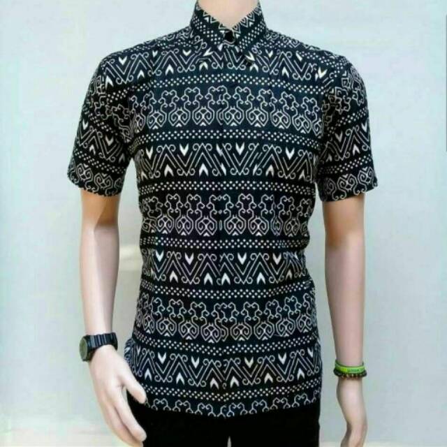 Kemeja Batik Pria Modern Hitam Manis