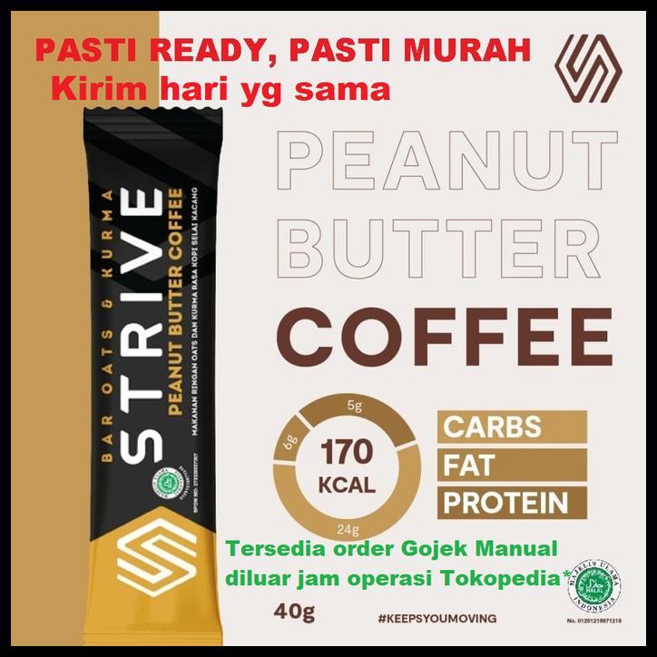

Strive Peanut Butter Coffee 40G Energy Bar 1 Box Isi 6Pcs