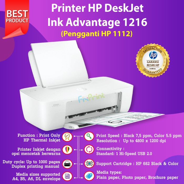 Printer HP Deskjet 1216 Print Only Pengganti Printer HP 1112 1115