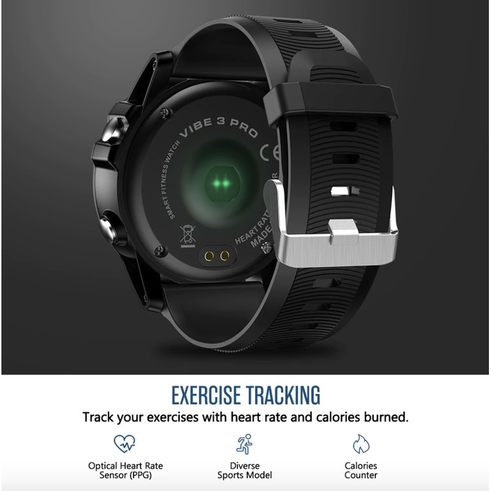 Zeblaze Vibe 3 Pro Full Touchscreen Smartwatch Ip67 Heartrate Fitness - Hitam Promo