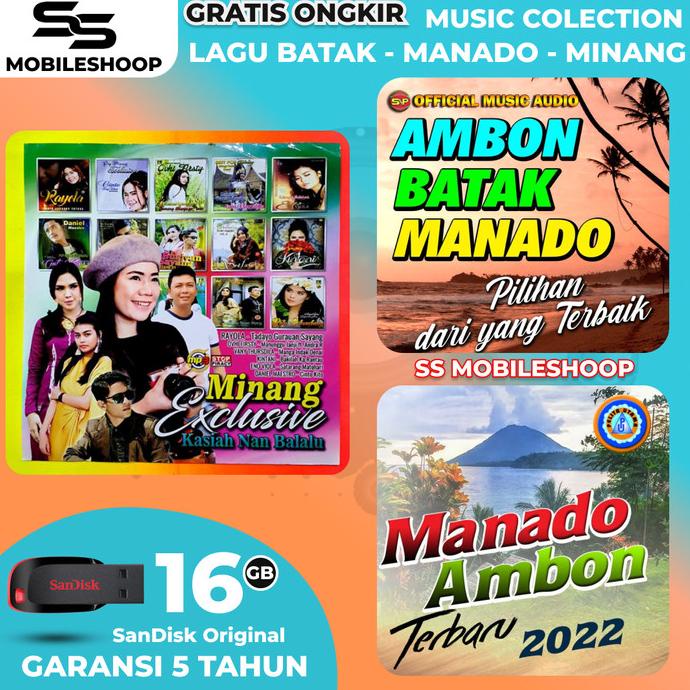 Flashdisk 16gb isi Lagu Pilihan Daerah Ambon,Batak,Manado,Minang Termurah