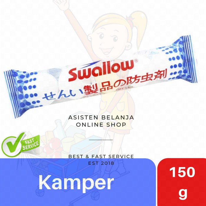 Kamper SWALLOW Jumbo Naphthalene Ball Isi 5 pcs Bola Bulat Putih isi5 Kapur Barus Toilet Kamar Mandi Napthalene