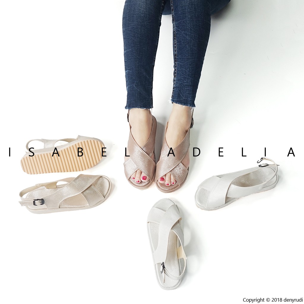 Isabel Adelia GIGI Sandal Wanita Putih  Cream Rose Gold 