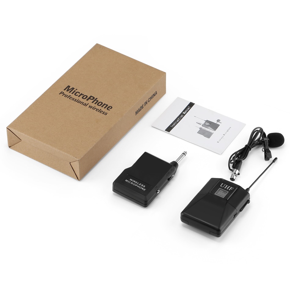 Mic Wireless Lavalier Lapel Microphone System Podcast Live - MC0001 - Black