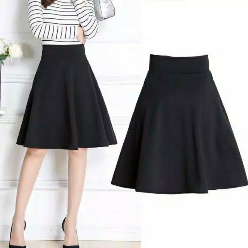 Rok midi flare skirt scuba/rok mini/rok payung pendek