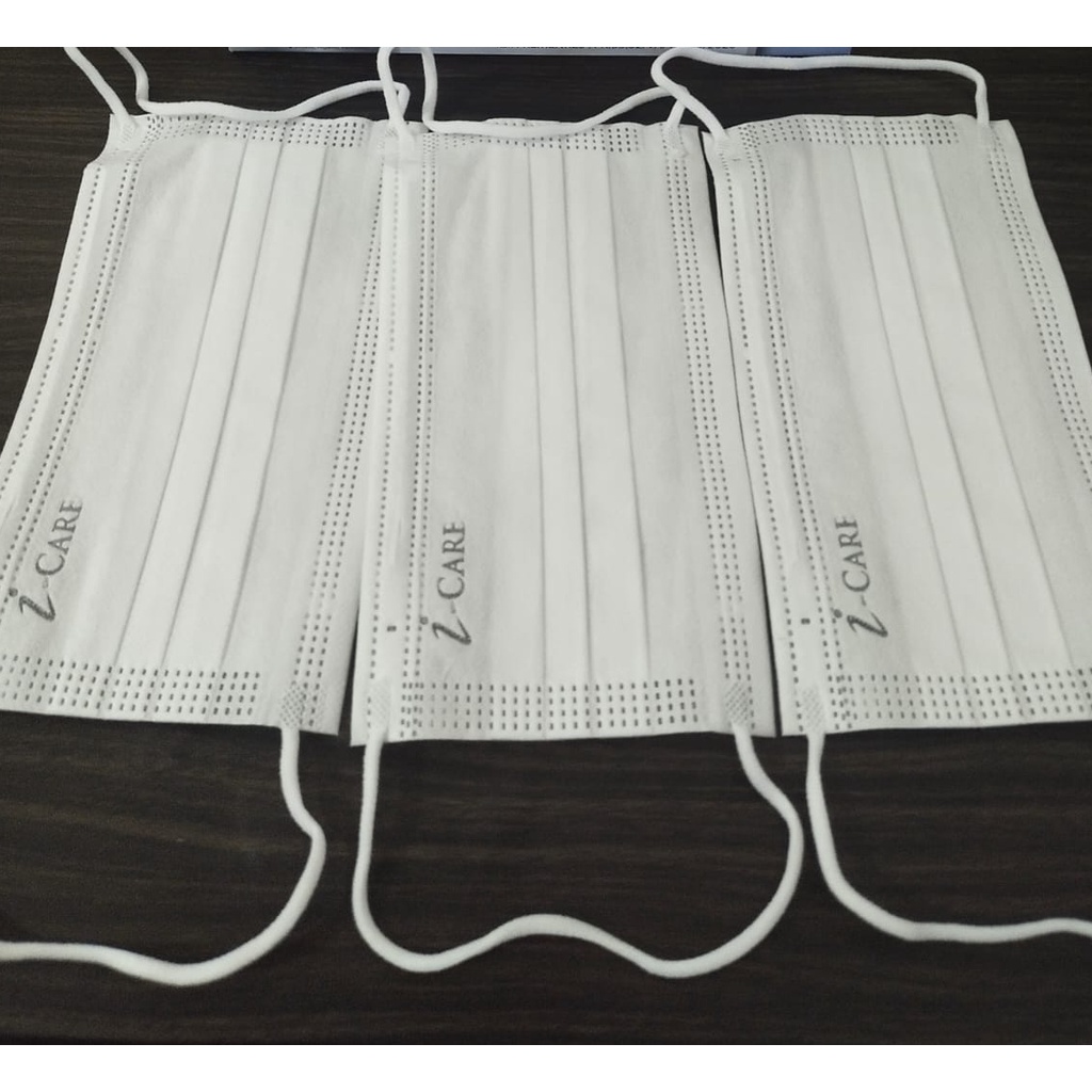 Masker 3ply Earloop Sachet EMBOSS I-Care Hygenic Isi 50pc Kemenkes