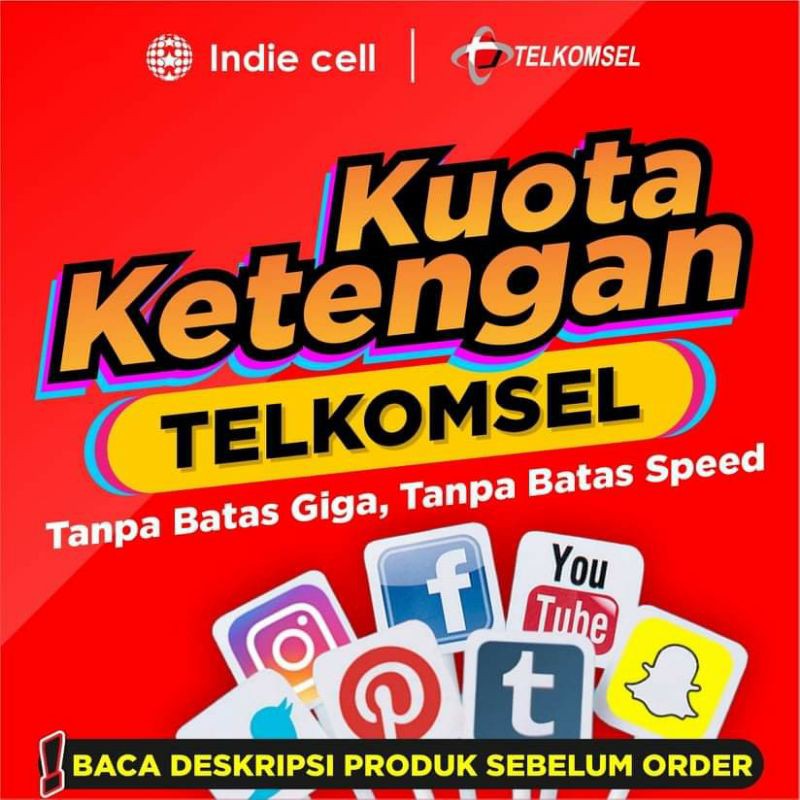 PAKET DATA TELKOMSEL KUOTA KETENGAN UTAMA/MALAM/TIKTOK/YOUTUBE/FACEBOOK/WHATSAPP
