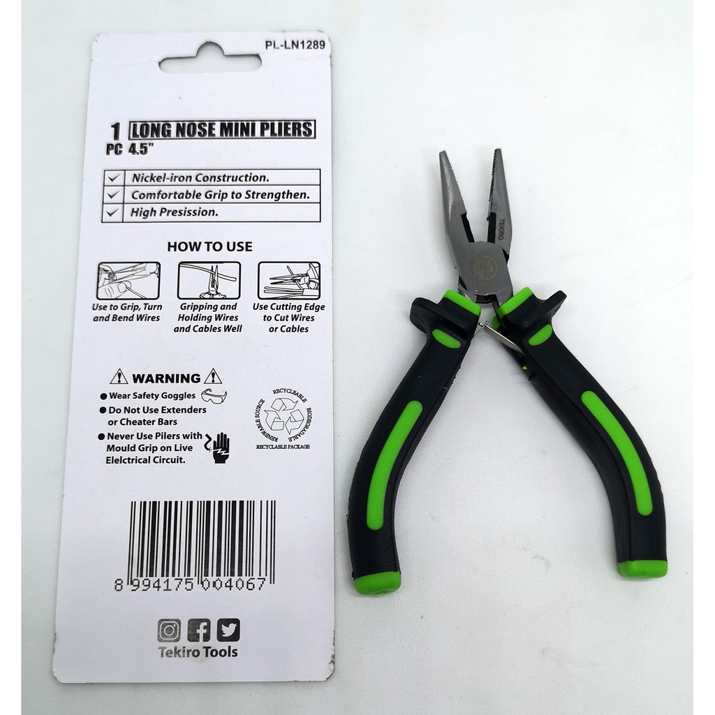 Tekiro tang lancip 4.5&quot; TEKIRO long nose mini pliers 4.5 inch Tekiro Tang Lancip 4 in PL-LN1289