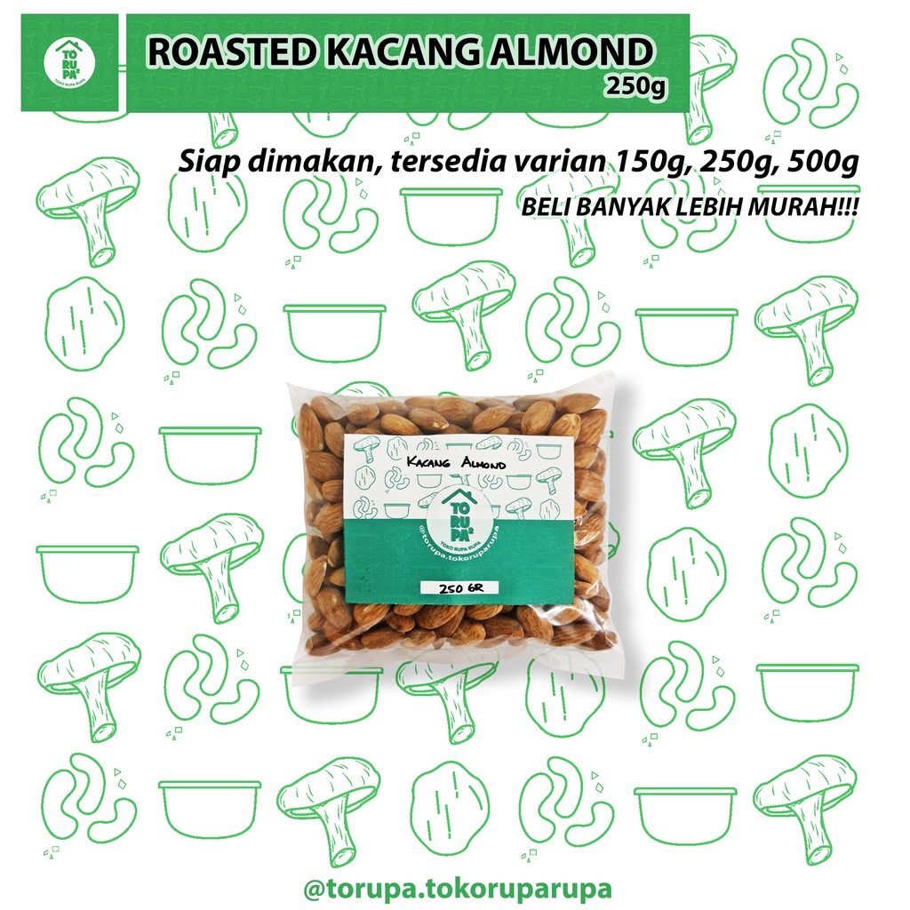 

Kacang Almond Panggang 250g Roasted Almond Nut Snack Sehat Untuk Diet