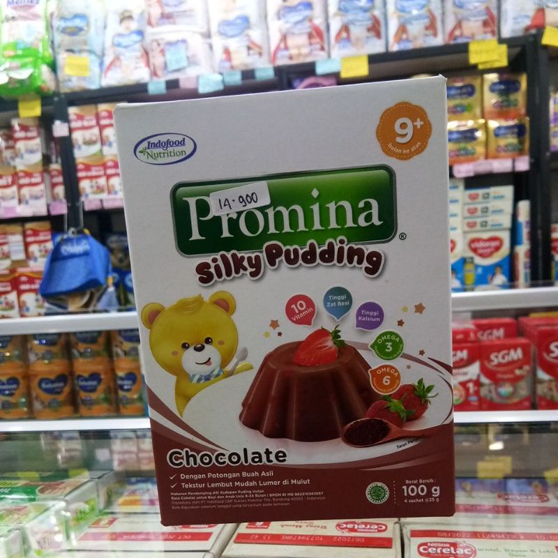 PROMINA SILKY PUDDING 8+ 100G STRAWBERRY,CHOCOLATE