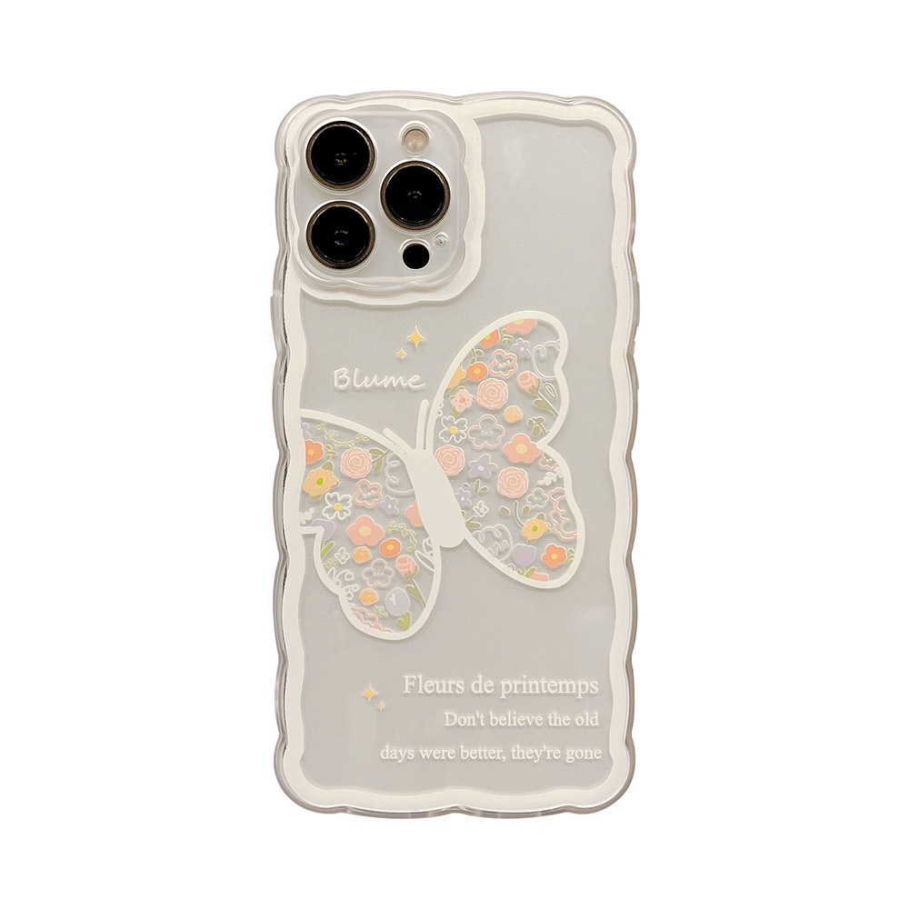 Casing Soft Case Silikon Motif Butterfly Wave Untuk IPhone 13 Pro Max