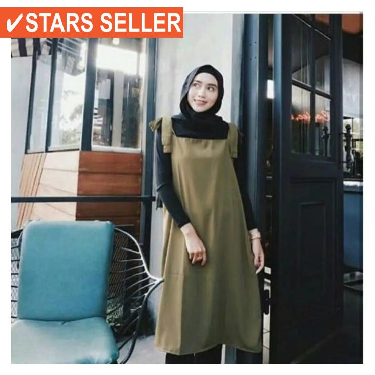 ⭐⭐⭐⭐⭐ BUAT ANAK KULIAH REMAJA SEKOLAH KECIL SMK SMP SD / MIDI TUNIK POLOS WOLFICE PREMIUM/tunik