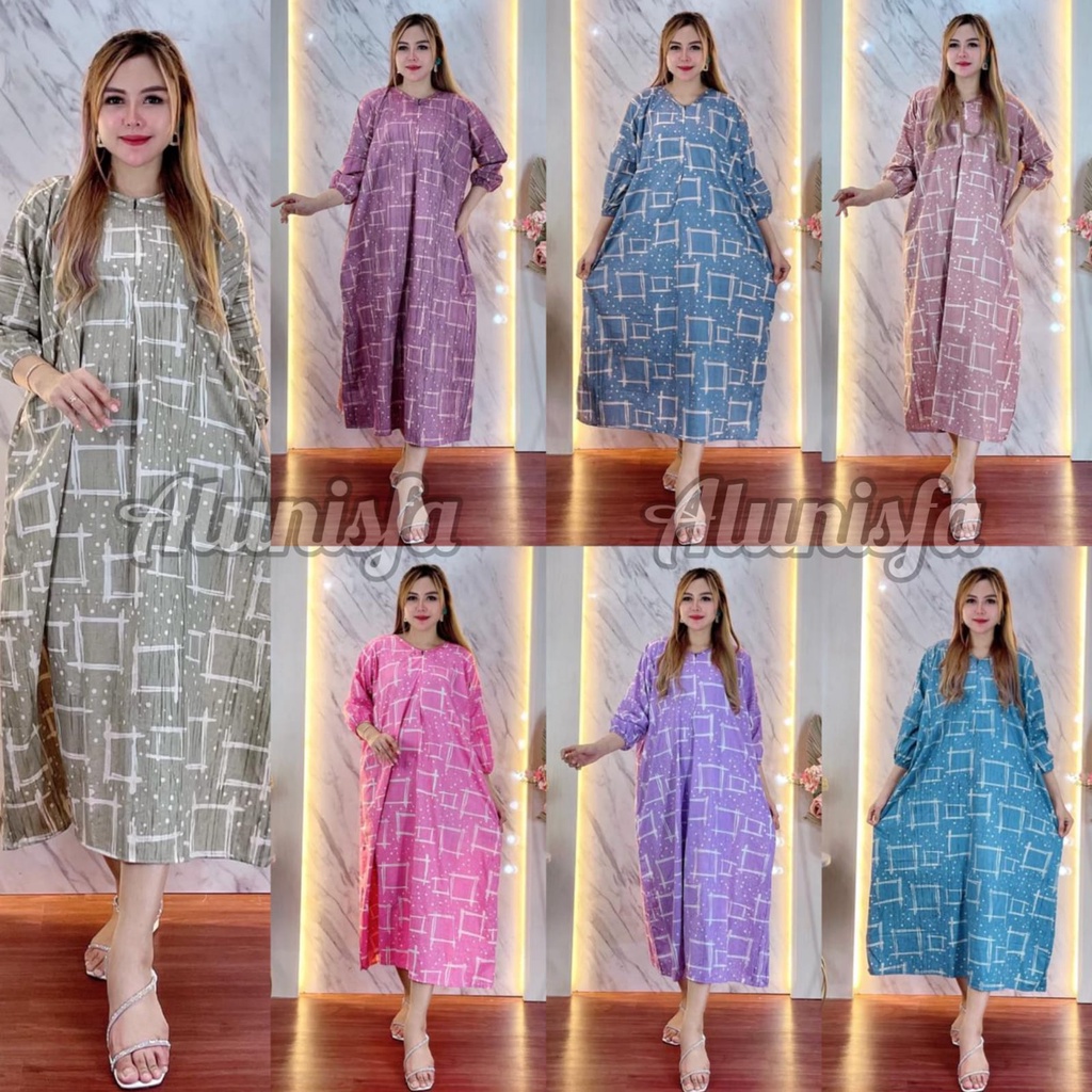 KAFTAN PANJANG JUMBO BUSUI ADEM HALUS MURAH LENGAN PANJANG