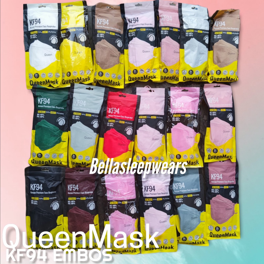 QUEENMASK KF94 EMBOS /10 - MASKER PREMIUM KF94 QUEEN MASK 4PLY MEDICAL GRADE