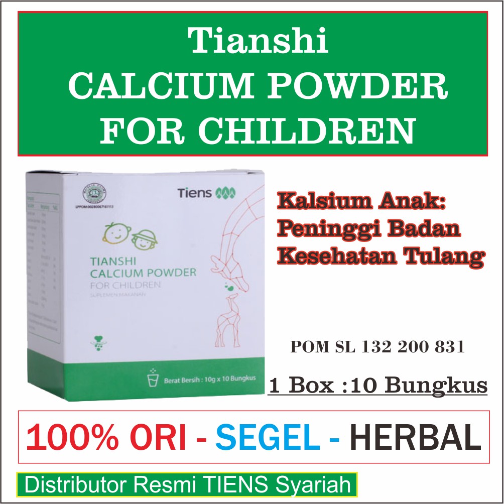Produk Tiens Kalsium Peninggi Badan Anak - Nutrisi Tulang- Tianshi Calcium Powder For Children 10 bk
