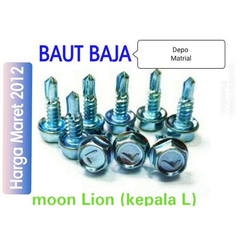 Baut Baja ringan 10 x 19mm | Baut Roofing 10 x 19mm per 50 pcs