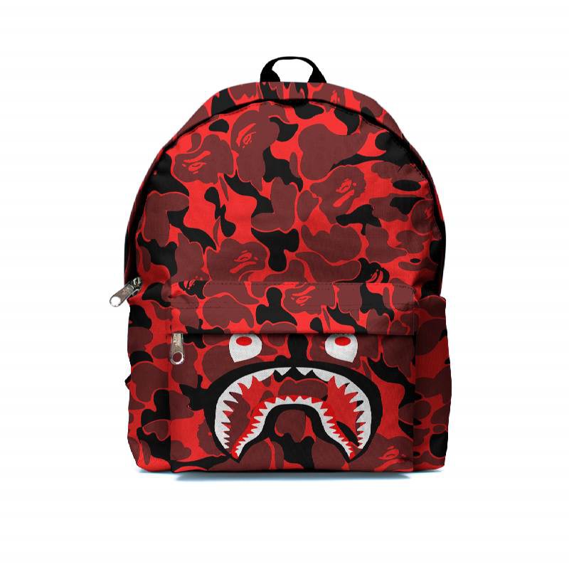 [HD CUSTOM] Tas Ransel Backpack A BATHING APE BAPE CAMO SHARK Full Print Sublimation Art 9