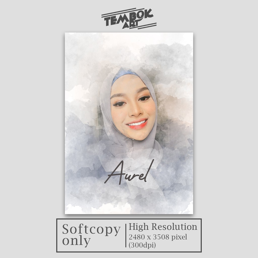 

[Softfile] Custom Desain Wajah Watercolor - High Resolution (TANPA CETAK)