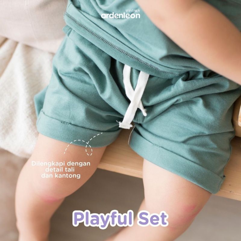 ardenleon setelan pendek  playful set 100% premium combed cotton ,setelan pendek anak ardenleon playful set