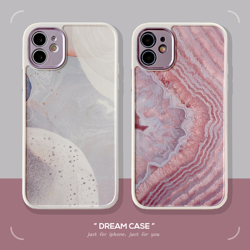 Soft Case Pelindung Motif Marmer Pink Dapat Dilepas Untuk Iphone 12 Pro Max 11 Pro Max 7 8 Plus X Xr Xs Max Se2020