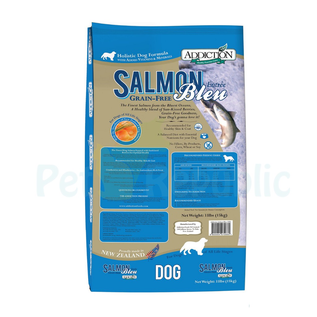 

ADDICTION Dogfood Premium Grain Free Salmon BLEU 15kg