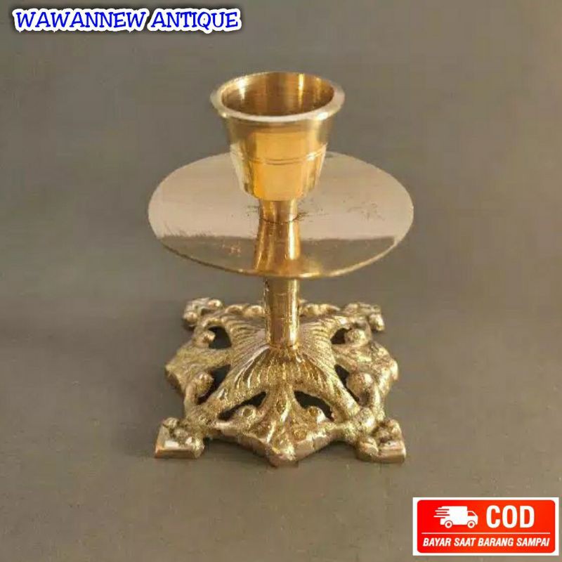 Tempat Lilin Kuningan motif Karawang Antik Murah / Candle Holder