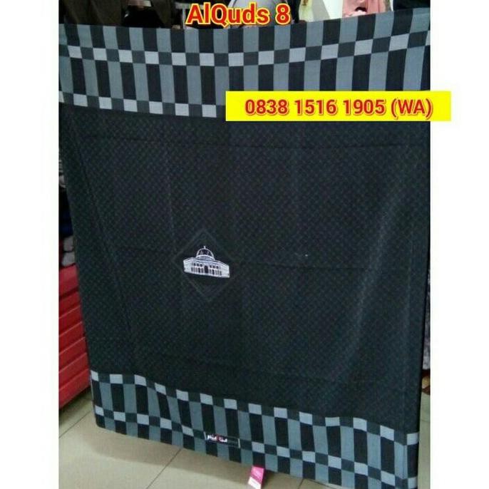 Sarung Rabbani Motif Palestina, Kain Dewasa Hitam / Putih Polos