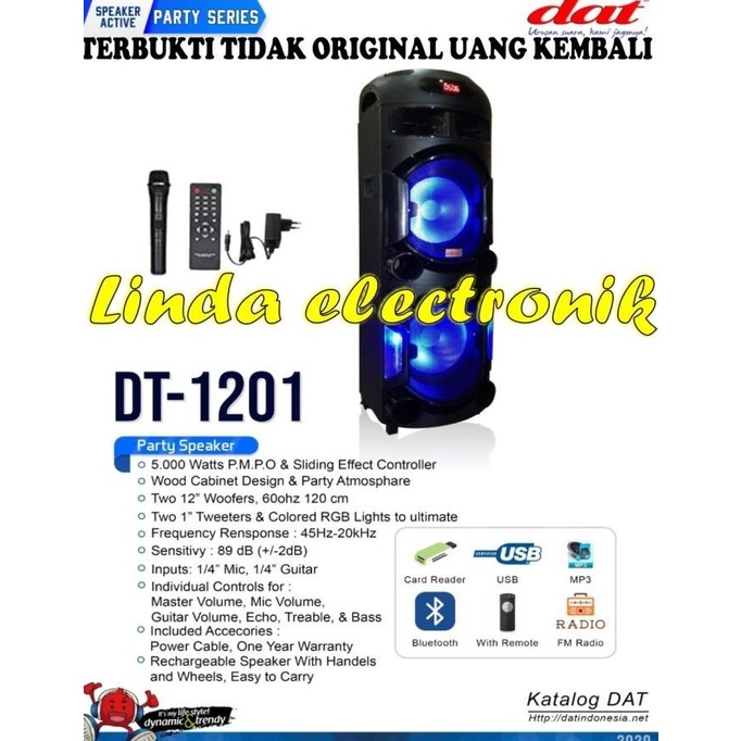 Speaker Aktif Portable Dat Dt 1201 Dt1201 Dt-1201 Bluetooth Usb Mp3 H62_7Ylcb5