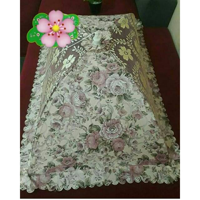 Tudung saji Persegi lipat flower / Tudung saji lipat bulat