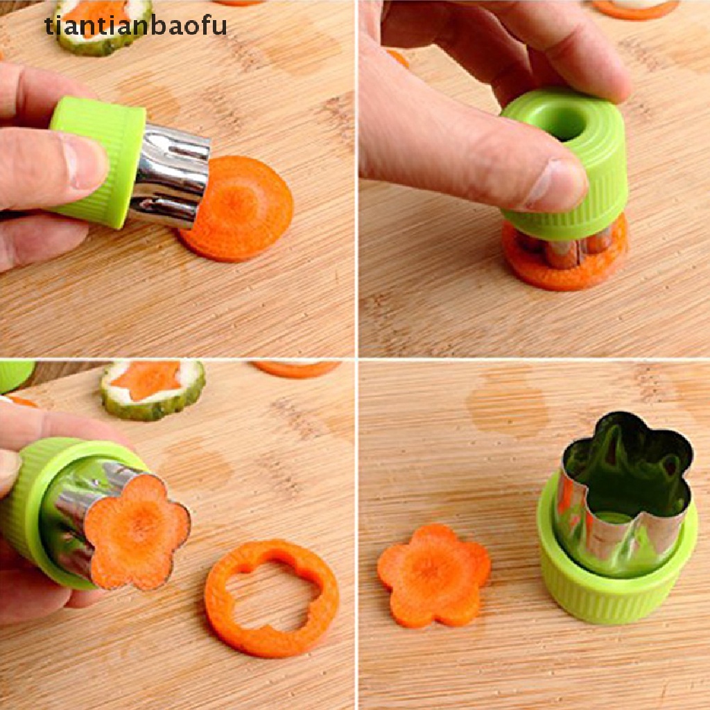 6 / 9 Pcs Alat Pemotong Sayuran / Buah Portabel Bahan Stainless Steel Gagang Plastik Untuk Dapur