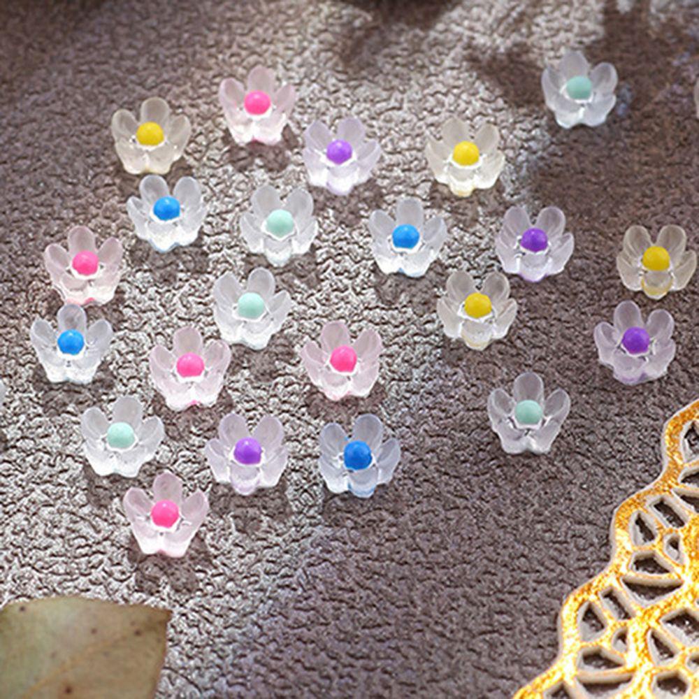 Lily30 Charms Kuku Bagian Berlian Imitasi 3D Bunga Lucu Desain Seni