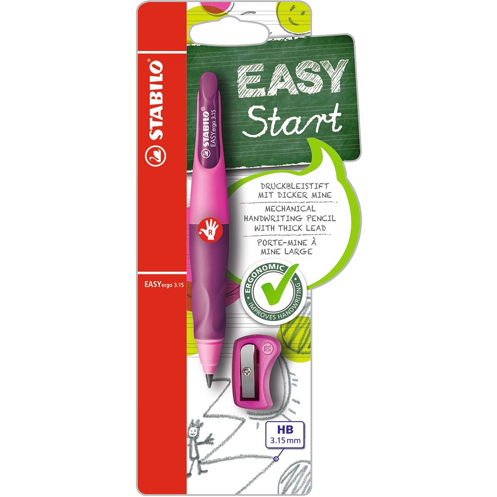 

STABILO EASYergo 3.15 pink/lilac dirancang khusus untuk anak prasekolah