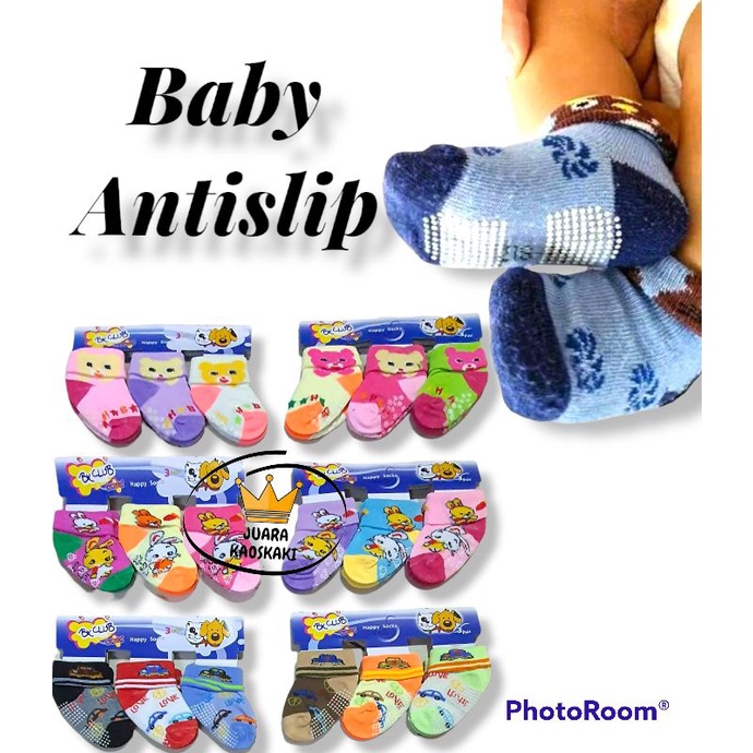 Kaos Kaki Bayi Anti Slip Motif Lucu Model Lipat Bahan Cotton