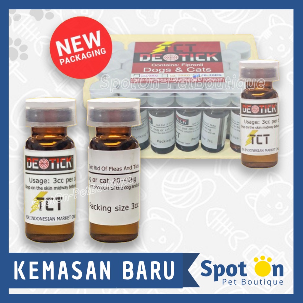 Obat Detick + Spuit Set Original 3 ml | Obat Kutu Detick 1ml 2ml 3ml | Anti Kutu Kucing &amp; Anjing 10kg 20kg 40kg