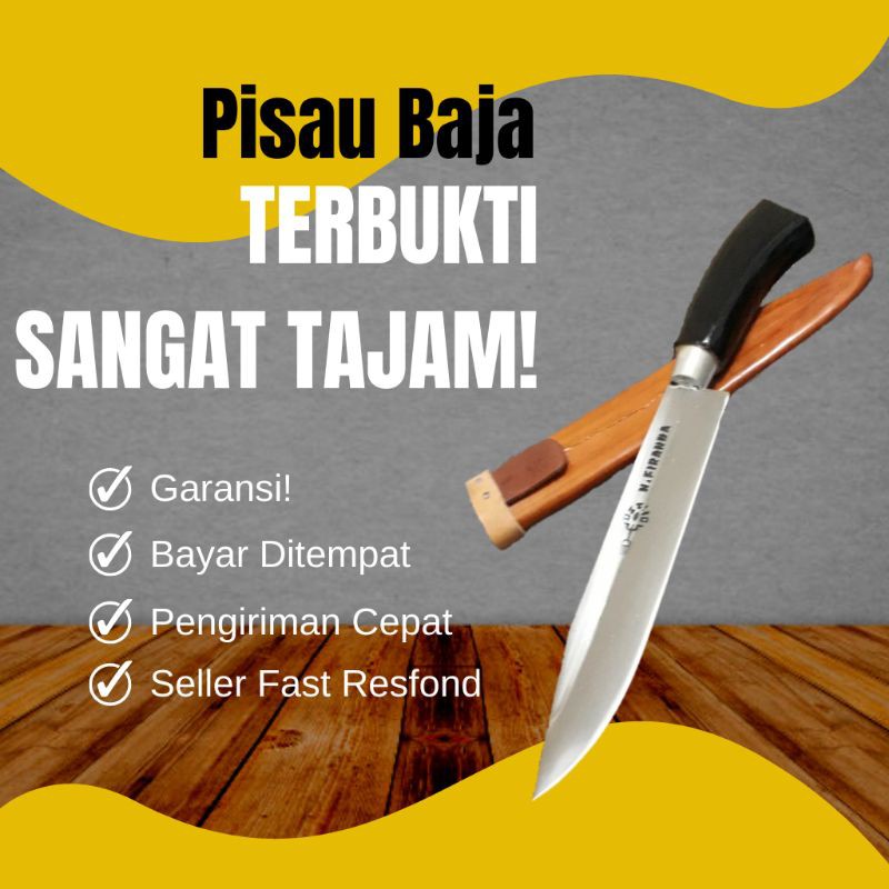 Pisau Baja Per Super Tajam  Asli  Sembelih Daging 8Dim