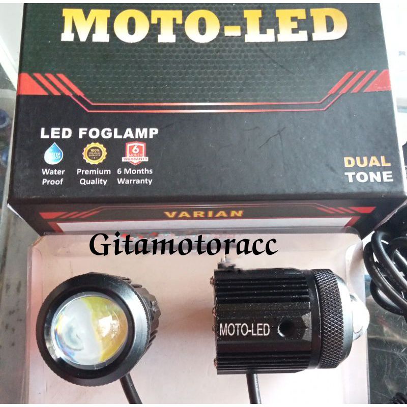 Lampu Tembak Motoled Premium Hi Low Putih Kuning
