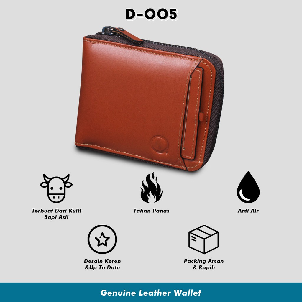 [ FREE / GRATIS DOMPET STNK ] DOMPET KULIT PRIA RESLETING LIPAT KULIT SAPI ASLI 100% PREMIUM D005