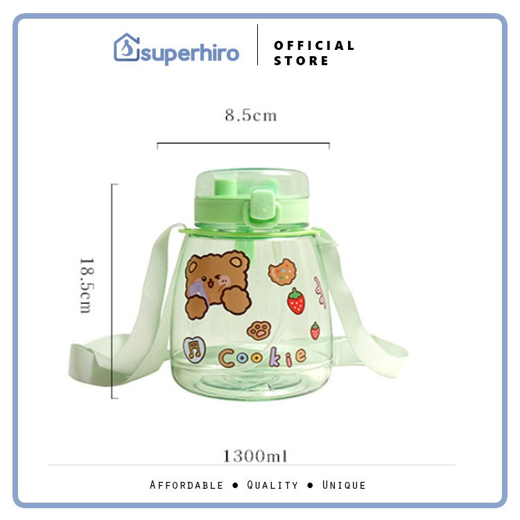 Botol Minum Anak Karakter BPA Free 1300ML Jumbo Botol Sekolah