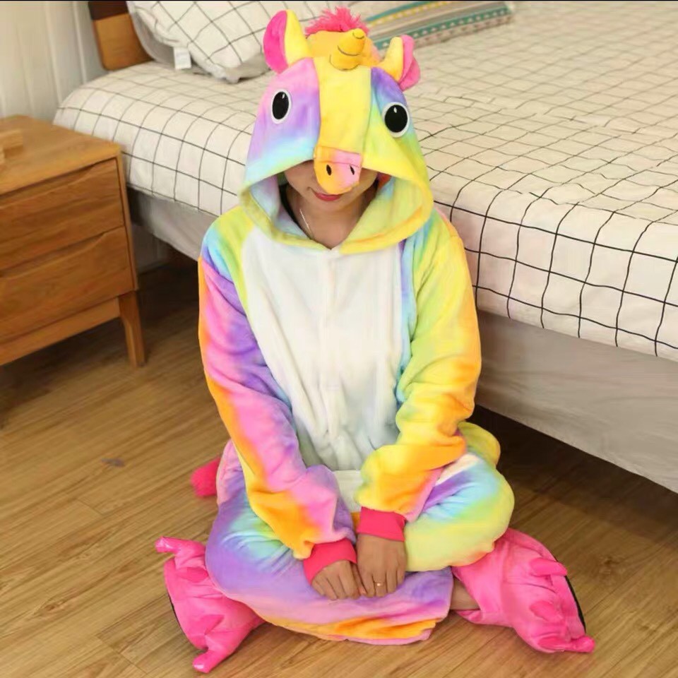 KOSTUM UNICORN RAINBOW KUDA PONY ONESIE PIYAMA COSPLAY BAJU TIDUR 1