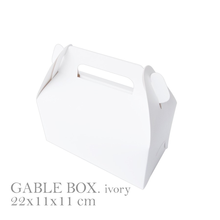 

(10 pcs) Gable Box 22x11x11 Ivory Putih Dus Kemasan Jar Kue Kering Bolu Gulung Brownies Kardus Hampers Kotak Penyimpanan Makanan