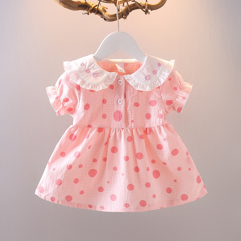 【Baru Datang!!】0-4Tahun QZ-98  Dress anak perempuan/Gaun putri lengan pendek Mickey Imut  Fashion Anak Impor