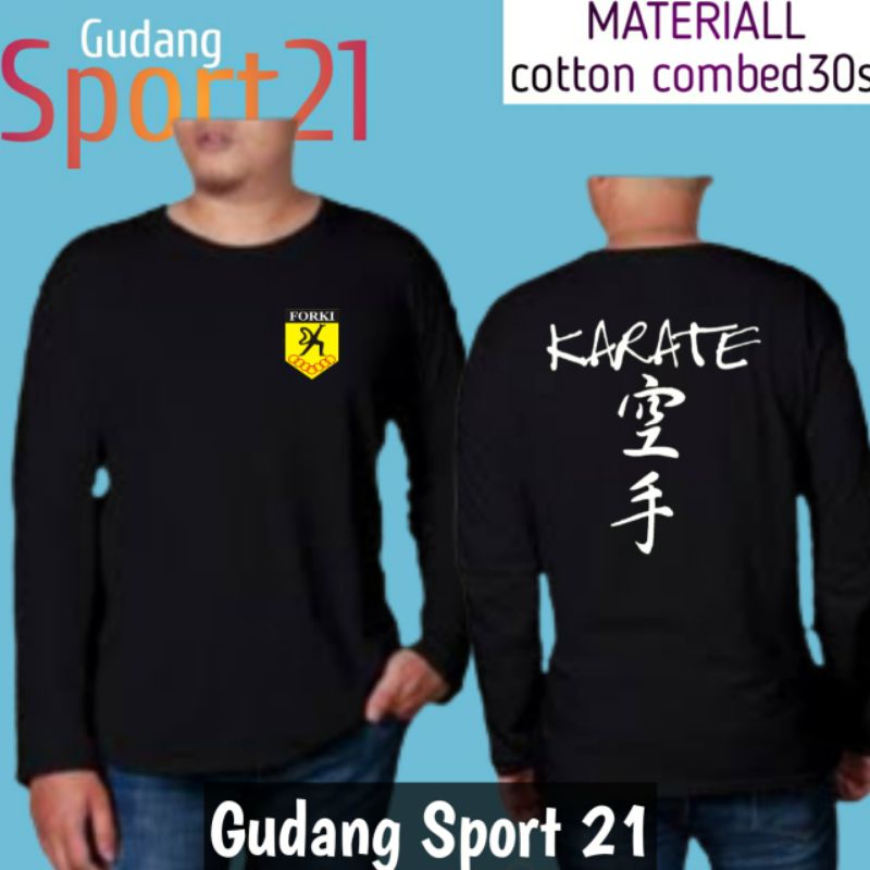 kaos baju lengan panjang forki karate kanji kaos forki